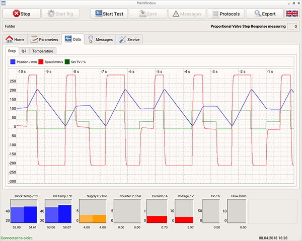 Valve Dynamic Test Rig – Screenshot